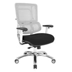 Chaise de bureau dossier maille et assise tissu – Violet / Olive / Jade / Rouge / Ciel / Noir / Bleu / Orange, 1 place