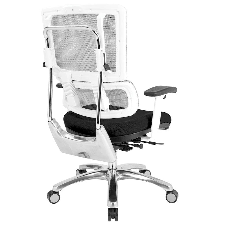 Chaise de bureau dossier maille et assise tissu – Violet / Olive / Jade / Rouge / Ciel / Noir / Bleu / Orange, 1 place