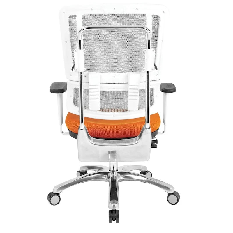 Chaise de bureau dossier maille et assise tissu – Violet / Olive / Jade / Rouge / Ciel / Noir / Bleu / Orange, 1 place