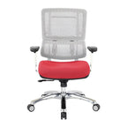 Chaise de bureau dossier maille et assise tissu – Violet / Olive / Jade / Rouge / Ciel / Noir / Bleu / Orange, 1 place