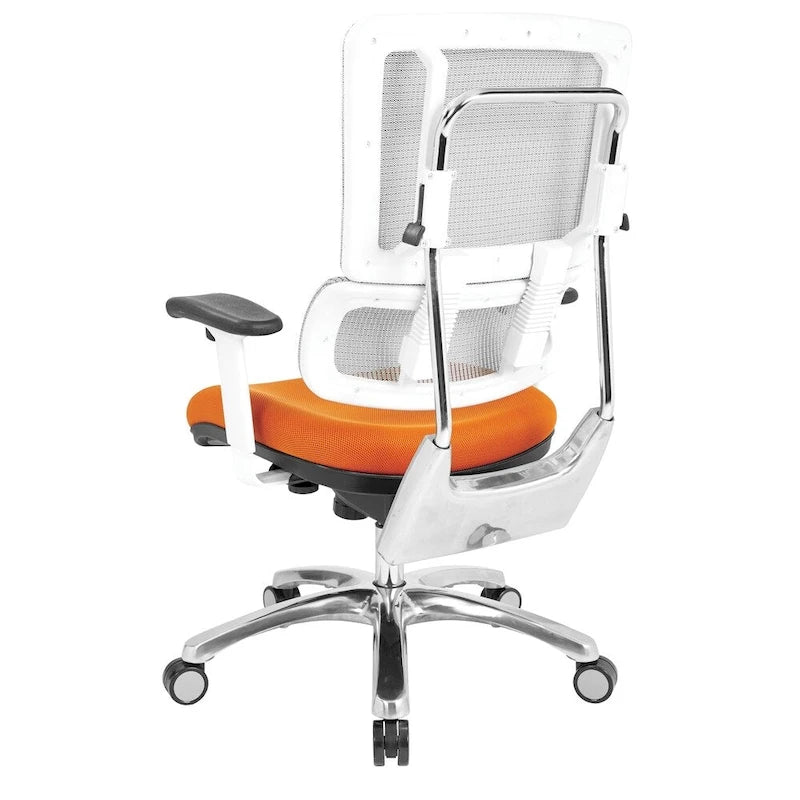 Chaise de bureau dossier maille et assise tissu – Violet / Olive / Jade / Rouge / Ciel / Noir / Bleu / Orange, 1 place