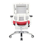 Chaise de bureau dossier maille et assise tissu – Violet / Olive / Jade / Rouge / Ciel / Noir / Bleu / Orange, 1 place