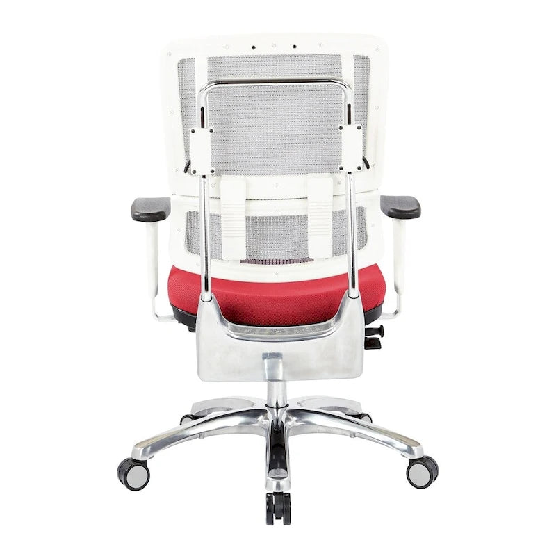 Chaise de bureau dossier maille et assise tissu – Violet / Olive / Jade / Rouge / Ciel / Noir / Bleu / Orange, 1 place