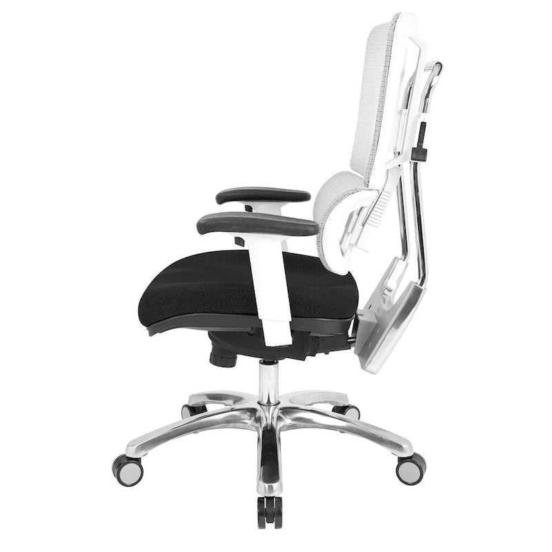 Chaise de bureau dossier maille et assise tissu – Violet / Olive / Jade / Rouge / Ciel / Noir / Bleu / Orange, 1 place