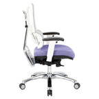 Chaise de bureau dossier maille et assise tissu – Violet / Olive / Jade / Rouge / Ciel / Noir / Bleu / Orange, 1 place