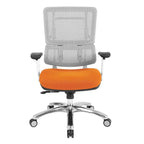 Chaise de bureau dossier maille et assise tissu – Violet / Olive / Jade / Rouge / Ciel / Noir / Bleu / Orange, 1 place