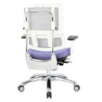 Chaise de bureau dossier maille et assise tissu – Violet / Olive / Jade / Rouge / Ciel / Noir / Bleu / Orange, 1 place