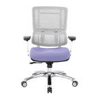Chaise de bureau dossier maille et assise tissu – Violet / Olive / Jade / Rouge / Ciel / Noir / Bleu / Orange, 1 place