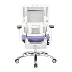 Chaise de bureau dossier maille et assise tissu – Violet / Olive / Jade / Rouge / Ciel / Noir / Bleu / Orange, 1 place