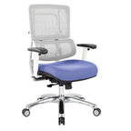 Chaise de bureau dossier maille et assise tissu – Violet / Olive / Jade / Rouge / Ciel / Noir / Bleu / Orange, 1 place