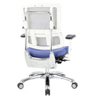 Chaise de bureau dossier maille et assise tissu – Violet / Olive / Jade / Rouge / Ciel / Noir / Bleu / Orange, 1 place