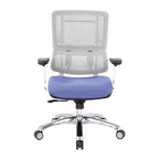 Chaise de bureau dossier maille et assise tissu – Violet / Olive / Jade / Rouge / Ciel / Noir / Bleu / Orange, 1 place