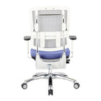 Chaise de bureau dossier maille et assise tissu – Violet / Olive / Jade / Rouge / Ciel / Noir / Bleu / Orange, 1 place