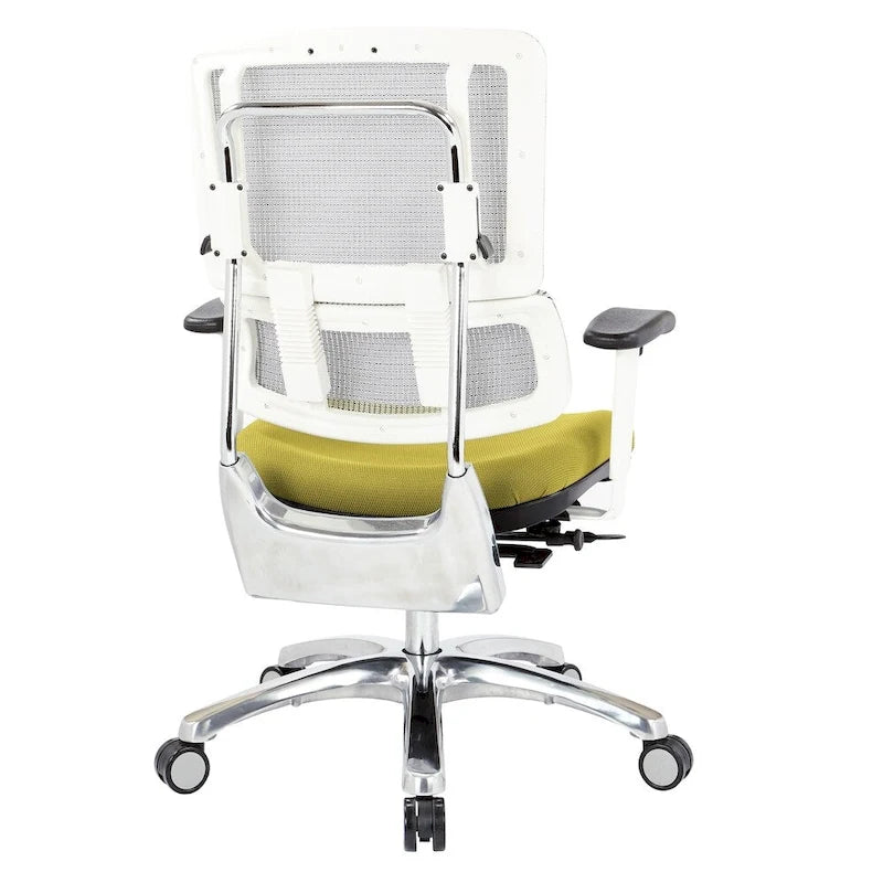 Chaise de bureau dossier maille et assise tissu – Violet / Olive / Jade / Rouge / Ciel / Noir / Bleu / Orange, 1 place