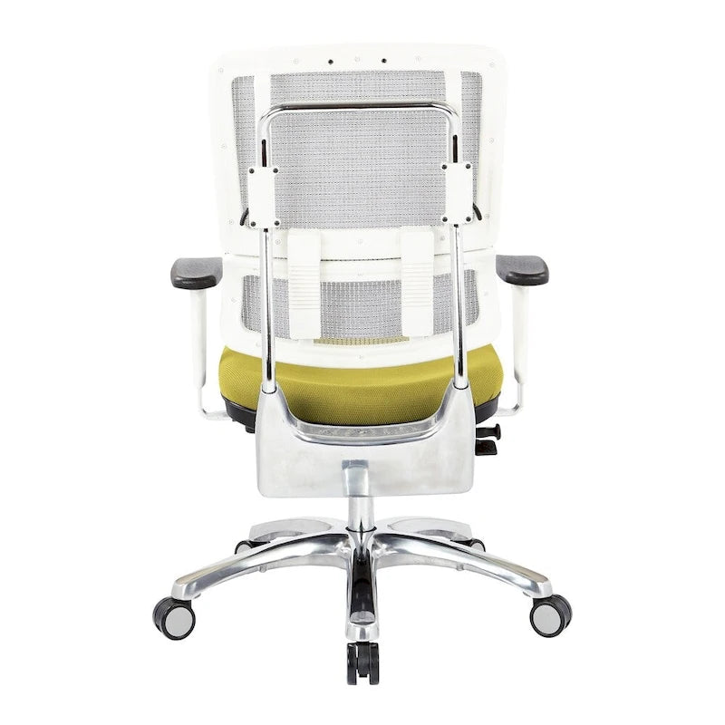 Chaise de bureau dossier maille et assise tissu – Violet / Olive / Jade / Rouge / Ciel / Noir / Bleu / Orange, 1 place