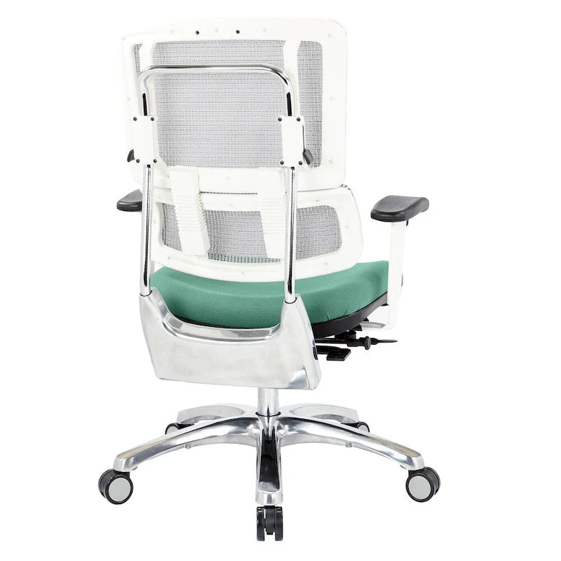 Chaise de bureau dossier maille et assise tissu – Violet / Olive / Jade / Rouge / Ciel / Noir / Bleu / Orange, 1 place