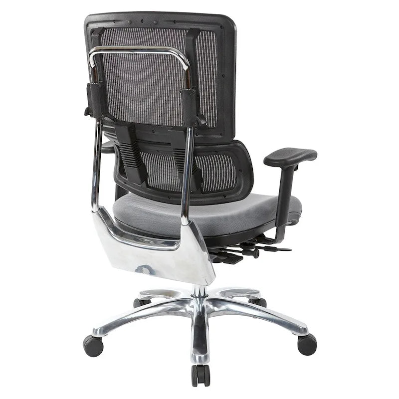 Chaise de bureau dossier maille et assise tissu – Violet / Olive / Jade / Rouge / Ciel / Noir / Bleu / Orange, 1 place