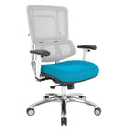 Chaise de bureau dossier maille et assise tissu – Violet / Olive / Jade / Rouge / Ciel / Noir / Bleu / Orange, 1 place