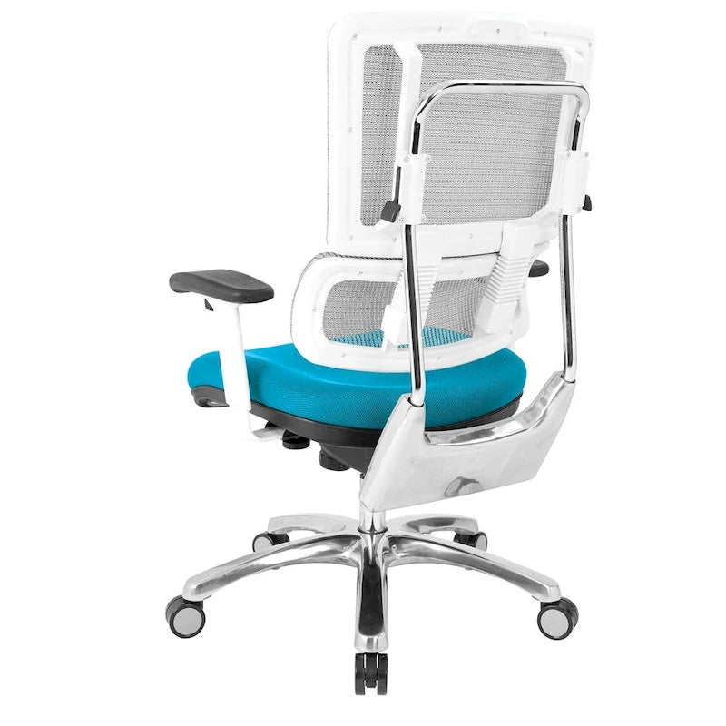 Chaise de bureau dossier maille et assise tissu – Violet / Olive / Jade / Rouge / Ciel / Noir / Bleu / Orange, 1 place