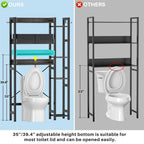 Étagère de rangement de toilettes noir / chêne gris / blanc, 7 niveaux, assemblage par une personne