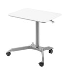 Bureau mobile pneumatique assis-debout simple utilisateur, coloris expresso/blanc
