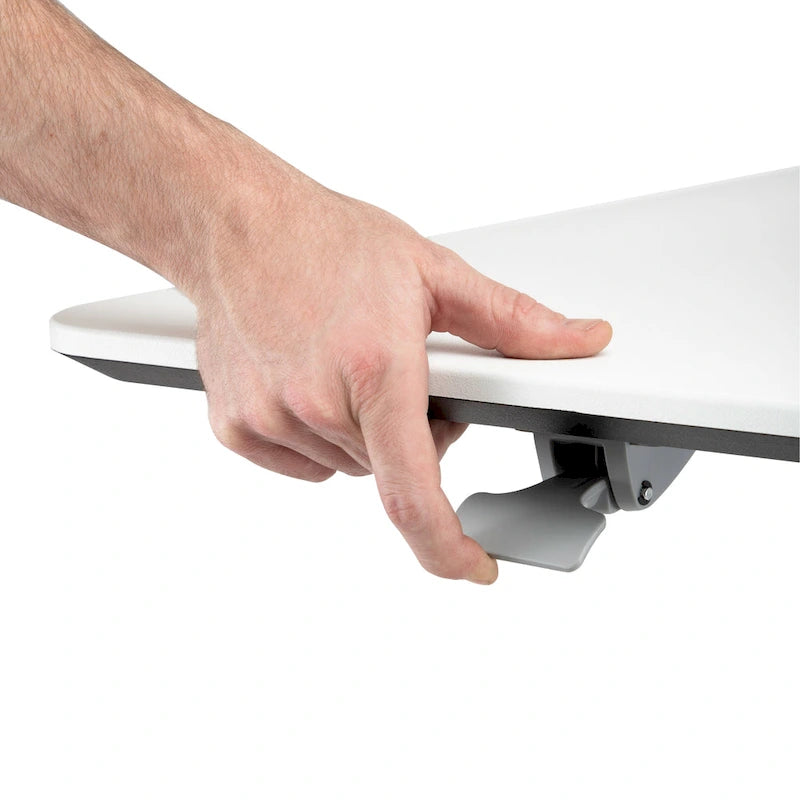 Bureau mobile pneumatique assis-debout simple utilisateur, coloris expresso/blanc