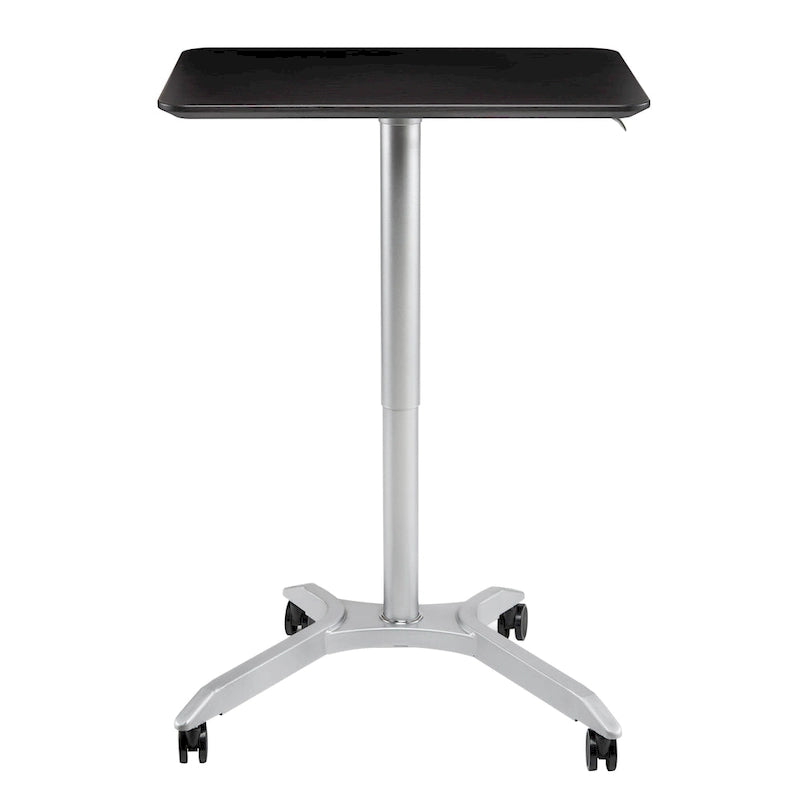 Bureau mobile pneumatique assis-debout simple utilisateur, coloris expresso/blanc
