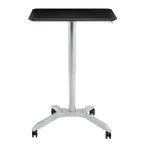 Bureau mobile pneumatique assis-debout simple utilisateur, coloris expresso/blanc