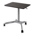 Bureau mobile pneumatique assis-debout simple utilisateur, coloris expresso/blanc