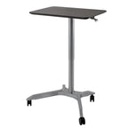 Bureau mobile pneumatique assis-debout simple utilisateur, coloris expresso/blanc