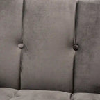 Fauteuil d'appoint capitonné en velours gris/bleu marine avec structure dorée, 1 place
