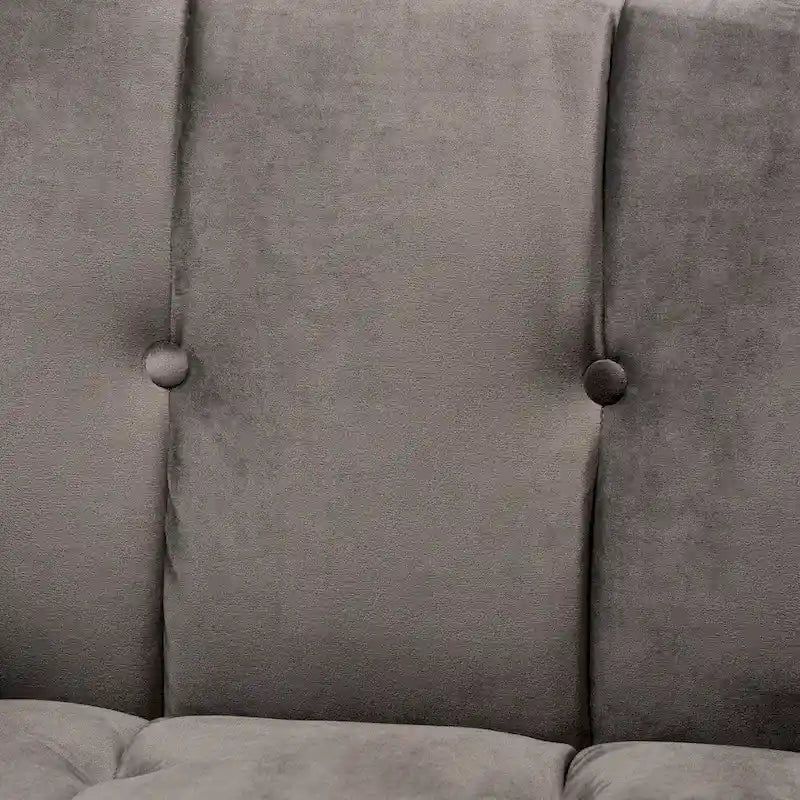 Fauteuil d'appoint capitonné en velours gris/bleu marine avec structure dorée, 1 place