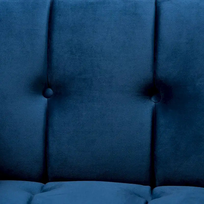 Fauteuil d'appoint capitonné en velours gris/bleu marine avec structure dorée, 1 place