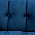 Fauteuil d'appoint capitonné en velours gris/bleu marine avec structure dorée, 1 place