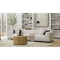 Table basse ronde en bois de manguier, finition naturelle/blanchie, 76 cm, pour 1 personne