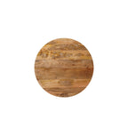 Table basse ronde en bois de manguier, finition naturelle/blanchie, 76 cm, pour 1 personne