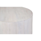Table basse ronde en bois de manguier, finition naturelle/blanchie, 76 cm, pour 1 personne
