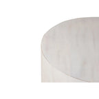 Table basse ronde en bois de manguier, finition naturelle/blanchie, 76 cm, pour 1 personne