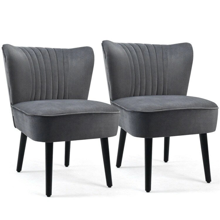 Fauteuil d'appoint sans accoudoirs turquoise/gris, lot de 2
