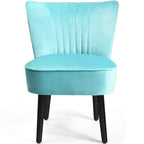 Fauteuil d'appoint sans accoudoirs turquoise/gris, lot de 2