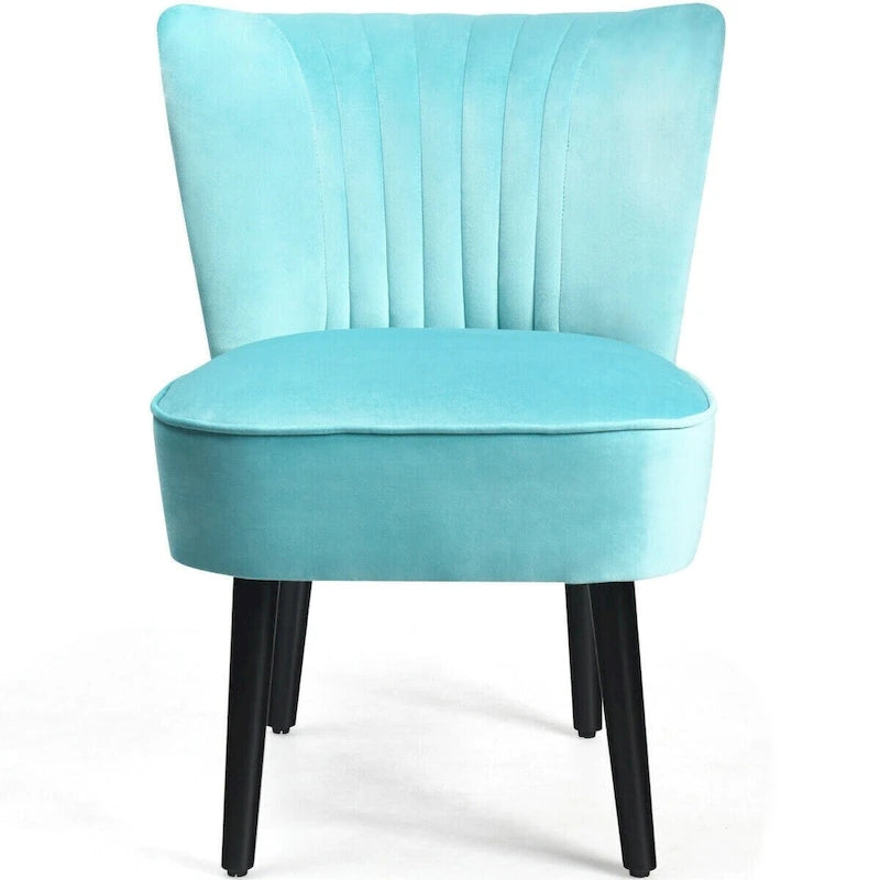 Fauteuil d'appoint sans accoudoirs turquoise/gris, lot de 2