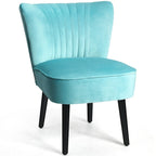 Fauteuil d'appoint sans accoudoirs turquoise/gris, lot de 2