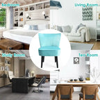 Fauteuil d'appoint sans accoudoirs turquoise/gris, lot de 2