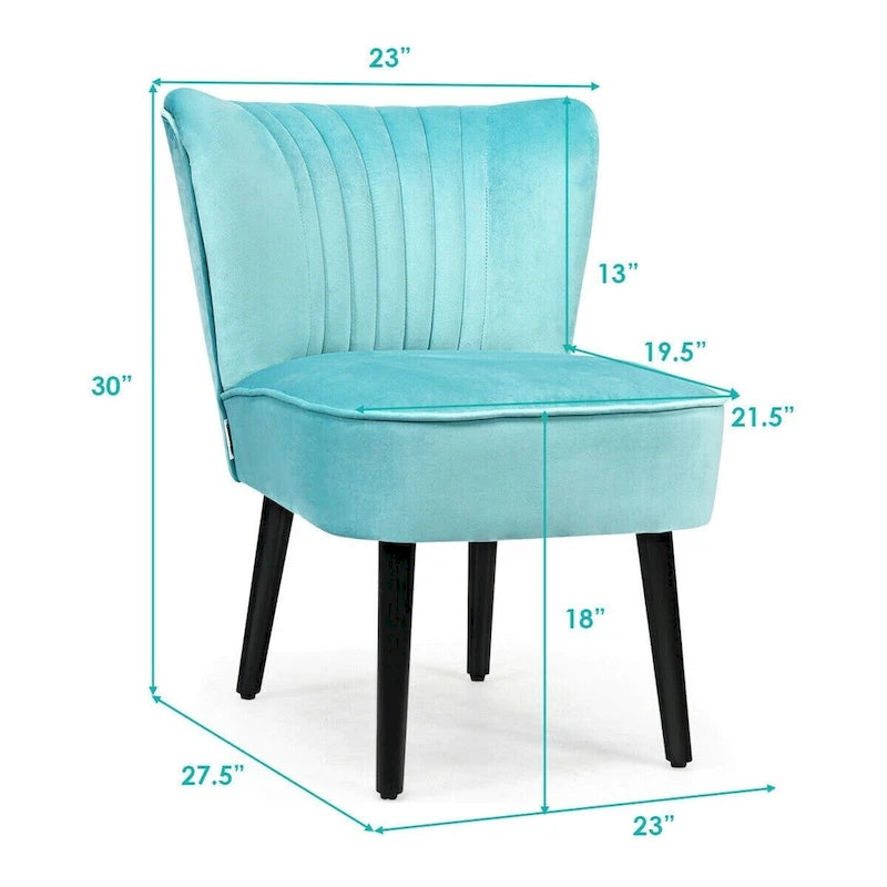 Fauteuil d'appoint sans accoudoirs turquoise/gris, lot de 2