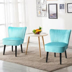 Fauteuil d'appoint sans accoudoirs turquoise/gris, lot de 2