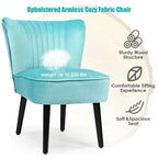 Fauteuil d'appoint sans accoudoirs turquoise/gris, lot de 2