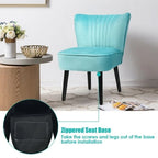 Fauteuil d'appoint sans accoudoirs turquoise/gris, lot de 2