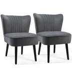 Fauteuil d'appoint sans accoudoirs turquoise/gris, lot de 2