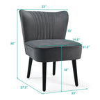 Fauteuil d'appoint sans accoudoirs turquoise/gris, lot de 2