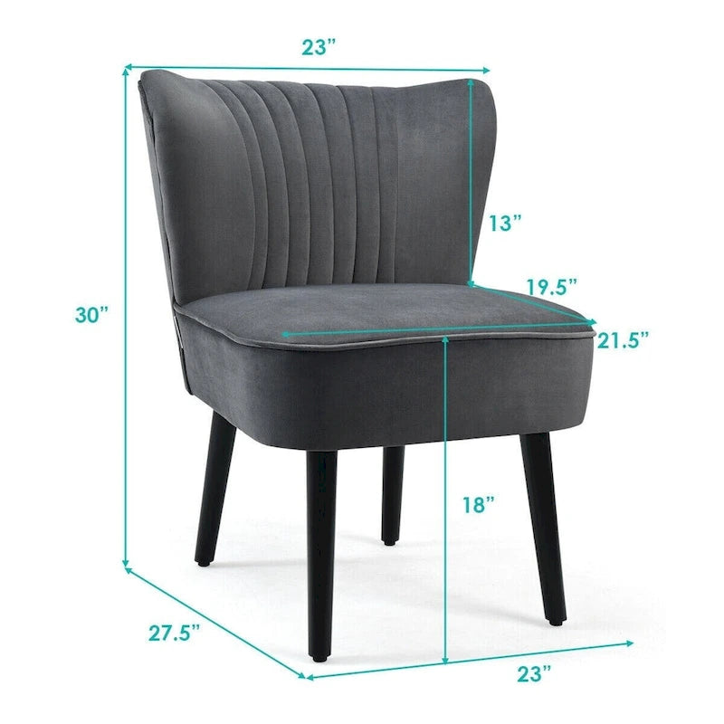 Fauteuil d'appoint sans accoudoirs turquoise/gris, lot de 2